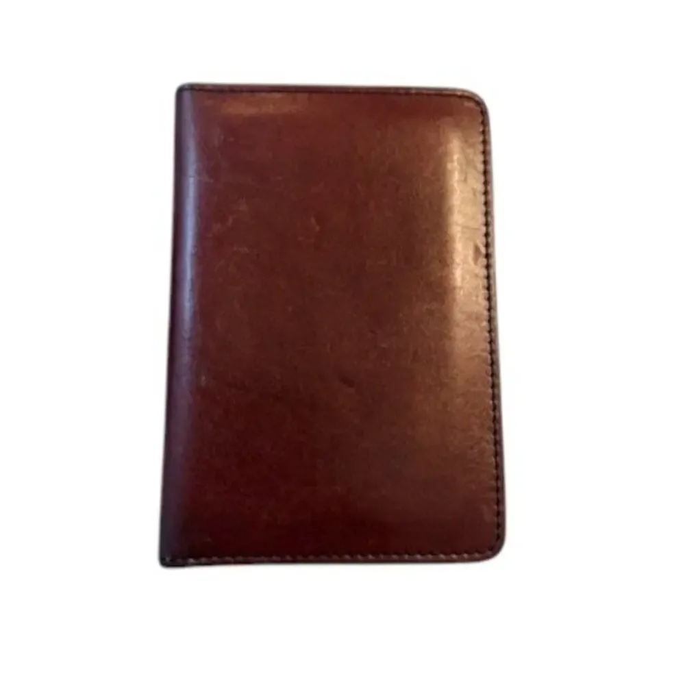 David King USA Vintage Full Grain Leather Bifold Wallet Brown Heritage Americana